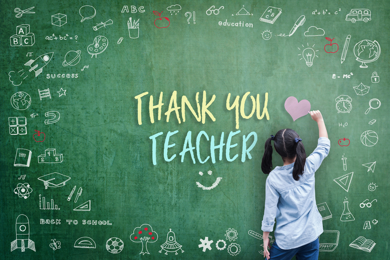 chalkboard with thank you teacher