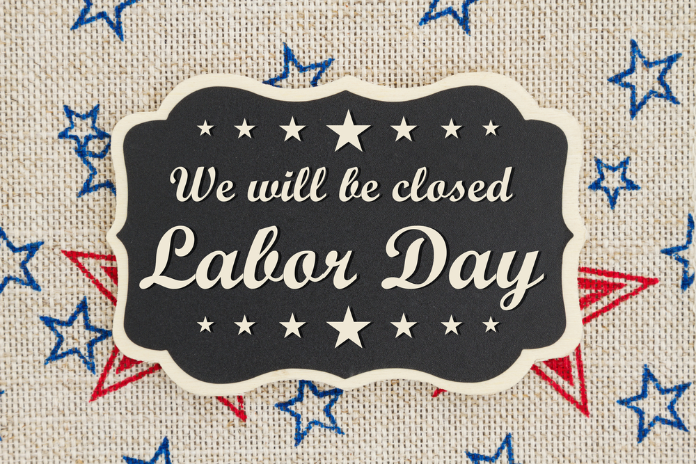 labor day closed sign