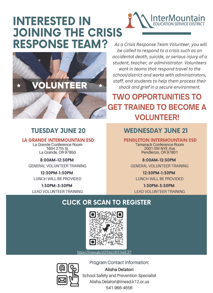 Crisis Response Team Training Opportunity Flyer