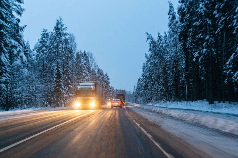 traffic on icy road